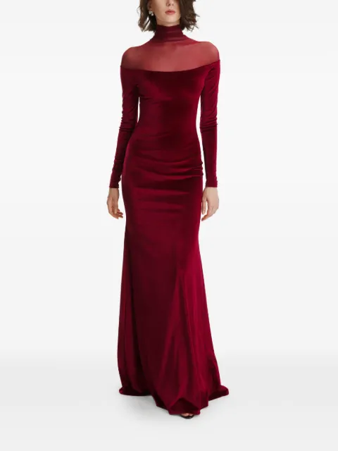 2310 STUDIO turtleneck velvet maxi dress Red FF64