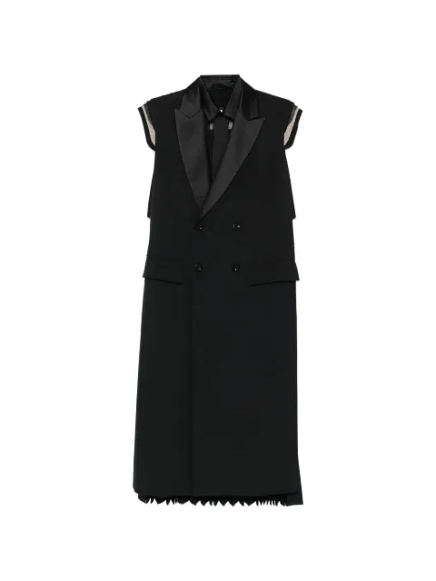 sacai sleeveless double-breasted midi dress Black 2608279