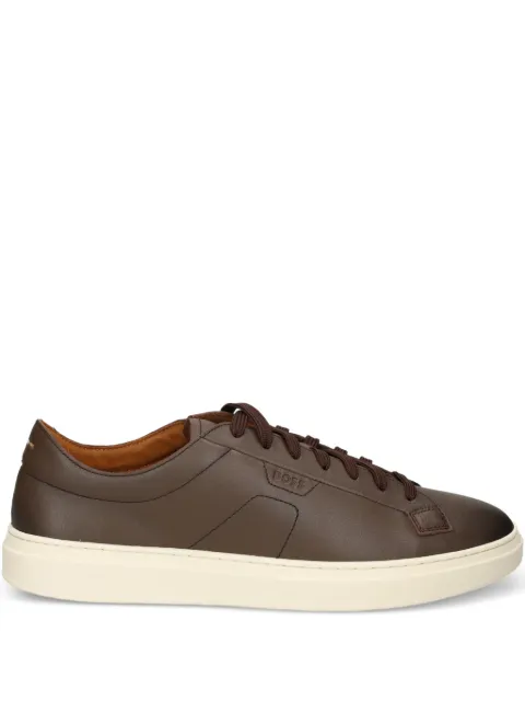 BOSS low-top trainers in leather with embossed logo Brown 50557866