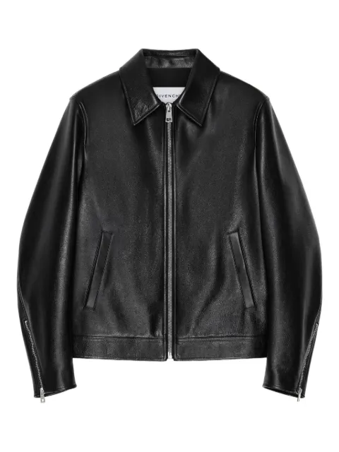 Givenchy classic-collar leather jacket Black BM01F5611X