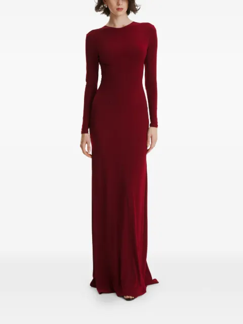 2310 STUDIO long-sleeves open-back maxi dress Red FF61