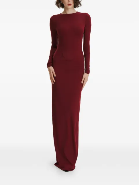 2310 STUDIO long-sleeves corset maxi dress Red FF63