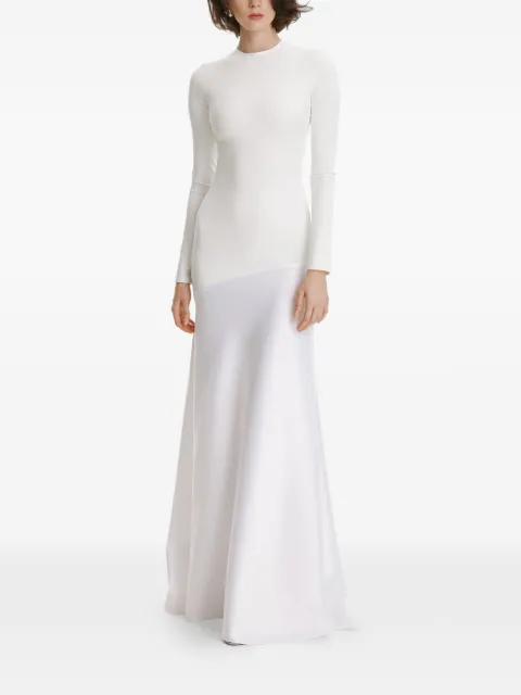 2310 STUDIO long-sleeves panelled maxi dress White FF17