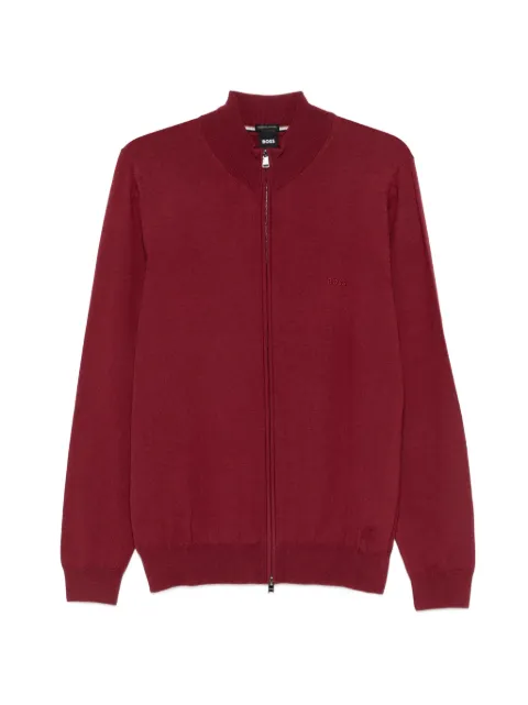 BOSS zip plain cardigan Red 50476347