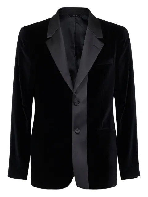 FENDI single-breasted satin-collar cotton jacket Black FJ0980AVY1
