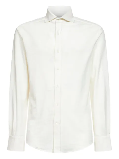 Brunello Cucinelli mother-of-pearl button long-sleeve shirt Neutrals MR8276686C044