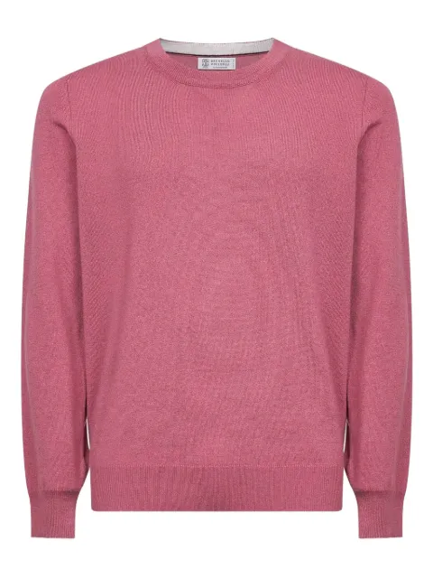Brunello Cucinelli ribbed-knit crew-neck sweater Pink M2200100CRZ64