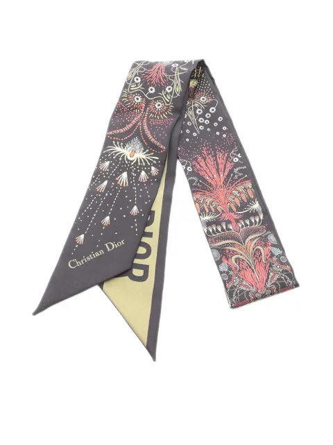 Christian Dior Pre-Owned 1990-2020 Printed Mitzah Silk Scarf scarves Black QF4JRU7SQO1URU47