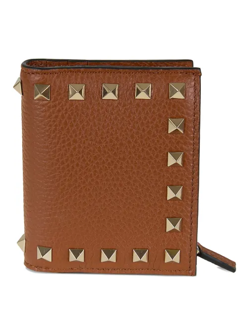 Valentino Garavani Rockstud wallet in grainy calfskin Brown WP0AR5VSH