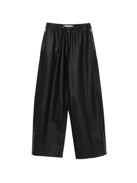 Alexander Wang track pants paper in leather mid-rise Black UWC1264438