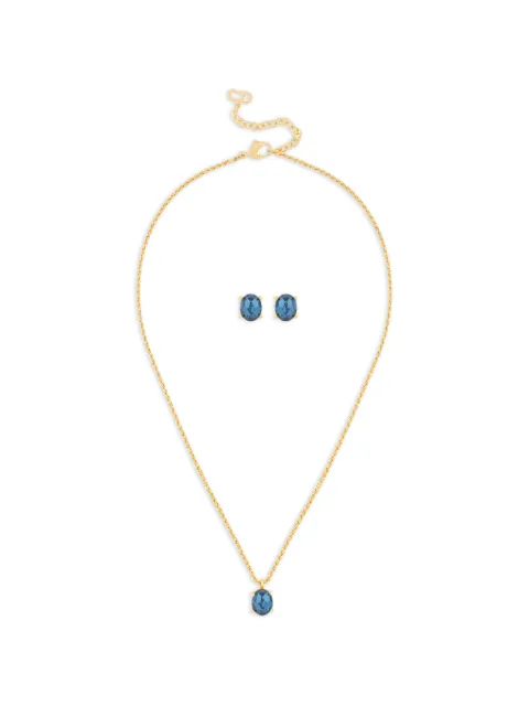 Christian Dior Pre-Owned Swarovski pendant earring necklace set Gold NE018613