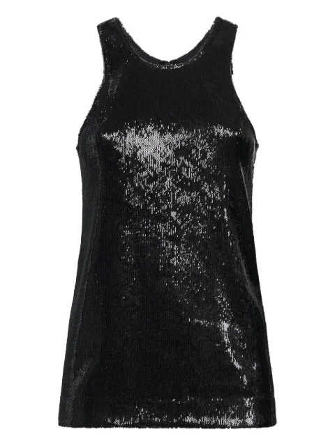 TOTEME sequin high round neckline top Black 261WRT0731FB0593001