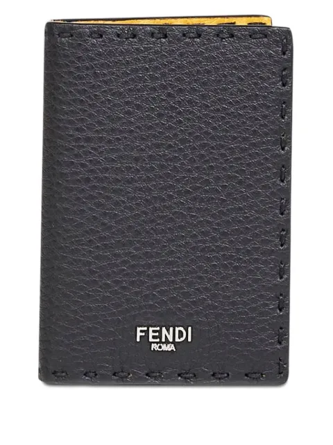 FENDI logo stitched leather cardholder Black 7M0349AW2F