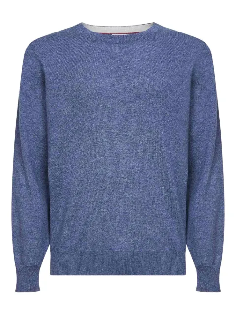 Brunello Cucinelli ribbed crewneck sweater Blue M2200100CZQ30
