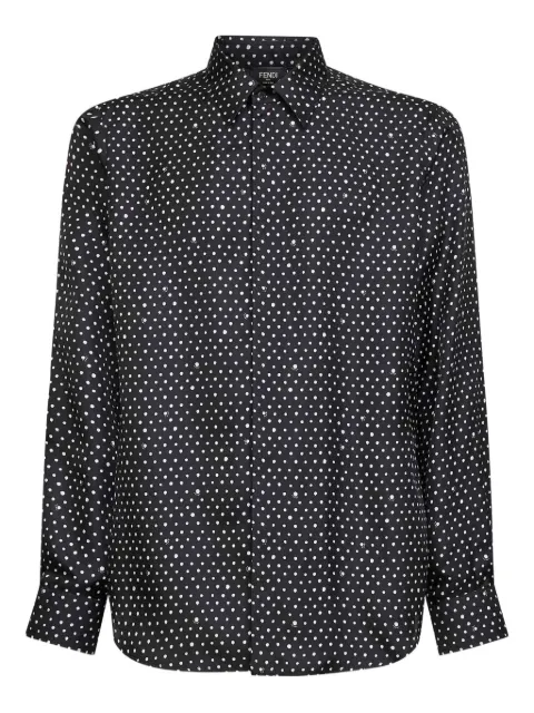 FENDI button dots print shirt Black FS0585AVZ6