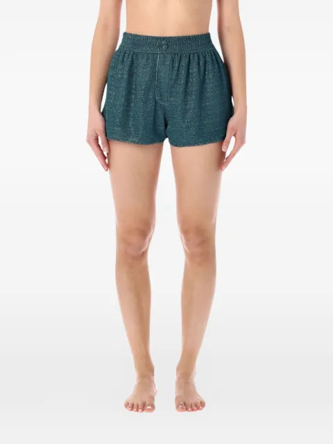 Oséree Lumière button shorts Blue LRF235PEACOCK