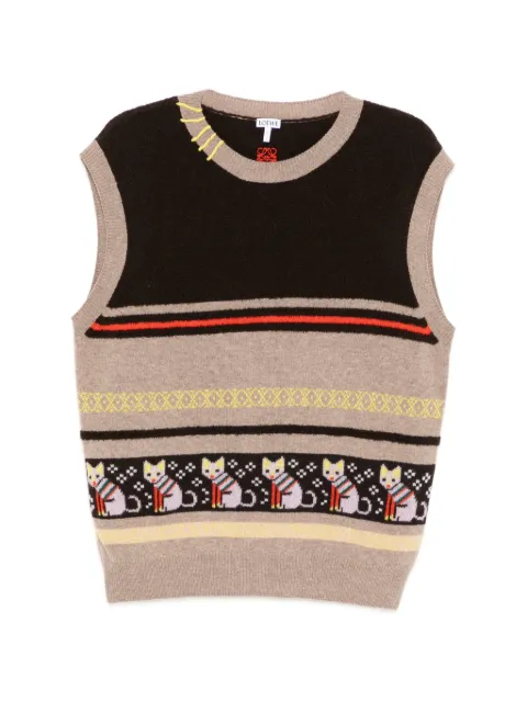LOEWE x Louis Wain graphic intarsia vest Brown H526Y55K20