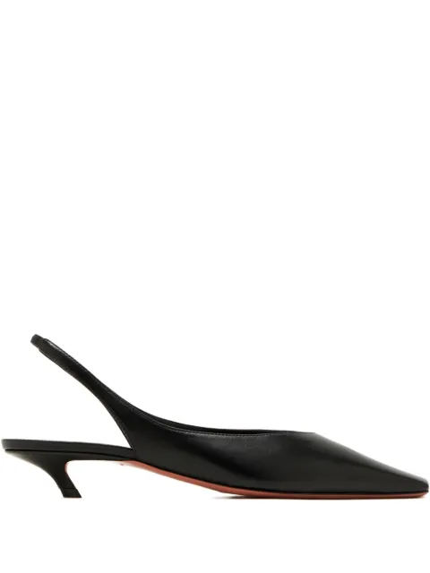 Amina Muaddi Jamie square-toe slingback-strap pumps Black 15S365723JAM