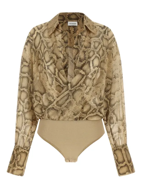 THE ANDAMANE Paloma python-print bodysuit Neutrals T190929BTNP264NATURALPYTHON