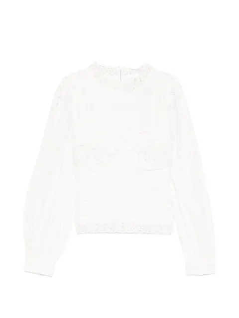 FARM Rio lace long-sleeve blouse White 344475