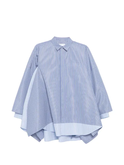 sacai striped pocket poplin shirt Blue 2608328