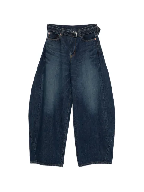 sacai belted barrel-leg jeans Blue 2608316