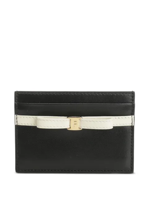 Ferragamo bow-detail card holder Black 790197