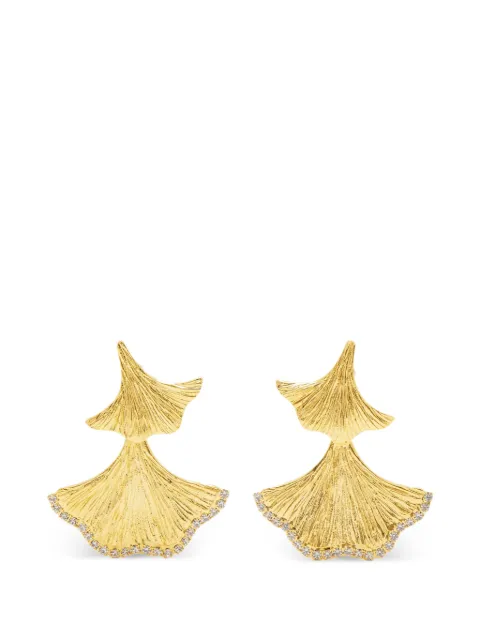 Lynyer Enchanted Flora leaf-embellished earrings Gold LYNENCFEARG