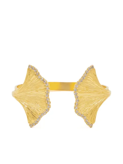 Lynyer Enchanted Flora crystal-embellished cuff bracelet Gold LYNENCFBRCG