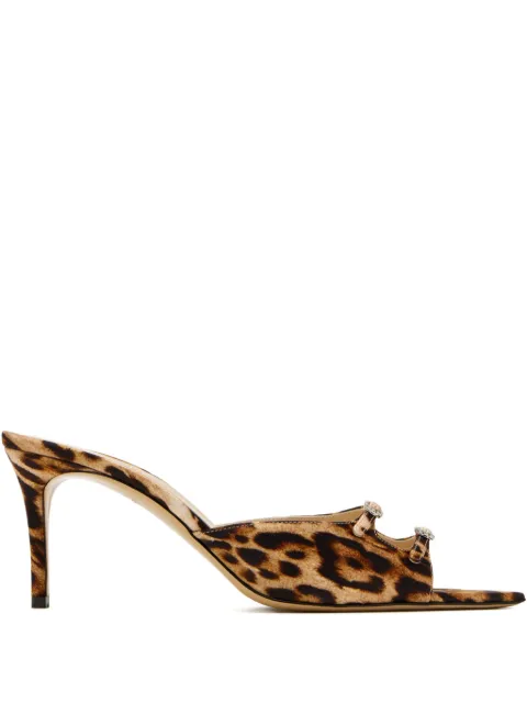 Andrea Wazen Carol leopard buckle sandals Brown CARMU075SCB