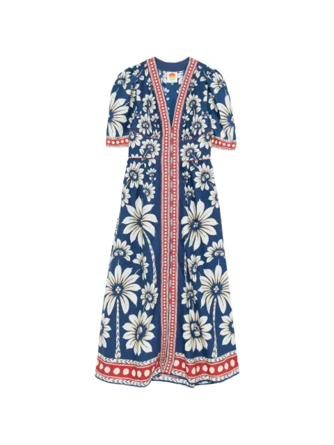 FARM Rio floral-print V-neck maxi dress Blue 34413126067