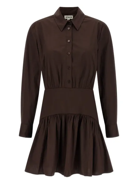 STAUD Rocco gathered mini dress Brown R25S2112PO