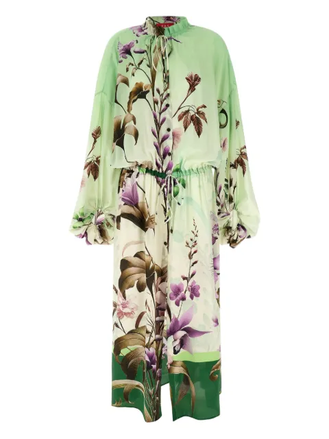 F.R.S For Restless Sleepers Cenide ruffled floral-print maxi dress Green AB000882TE00891229