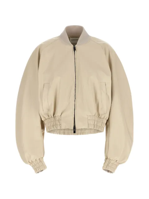 THE ANDAMANE grained sierra bomber jacket Neutrals T192016ATNP262OAT