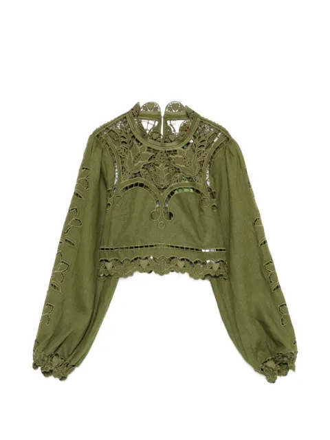 FARM Rio cut-out blouse Green 344608CORE
