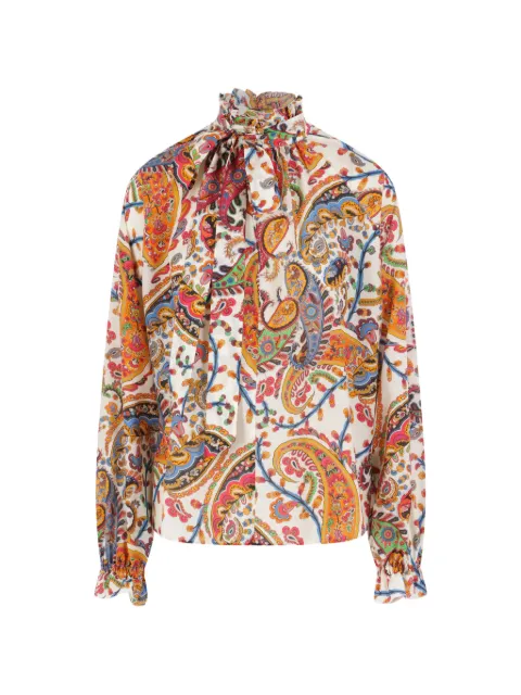 ETRO paisley ruffle blouse Neutrals WRJA0157AKG50X0801