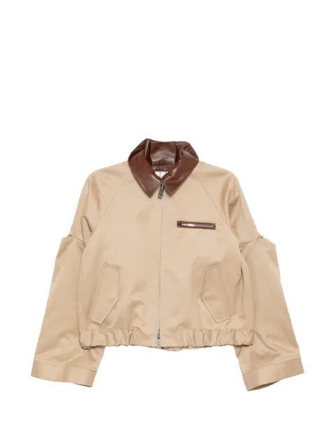 sacai cut-out collared jacket Neutrals 2608299