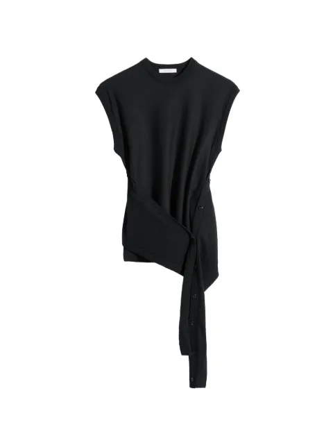 LEMAIRE sleeveless buttoned top in merino blend Brown PO0002LK087