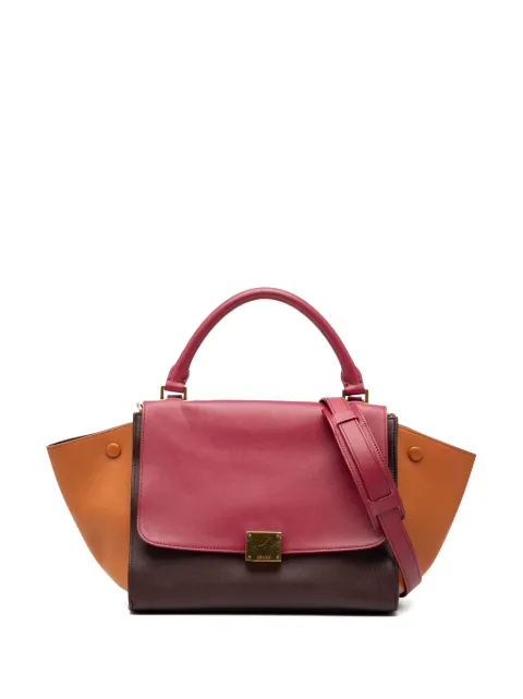 Celine Pre-Owned 2014 Small Tricolor Leather Trapeze satchel Brown 3NFDKCQGP8GYXJXN