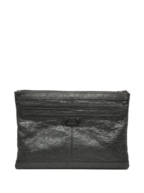 Balenciaga Pre-Owned 2018-2025 Lambskin Motocross Classic Clip M clutch bag Black 72UXZ7T2TWP50ZPA