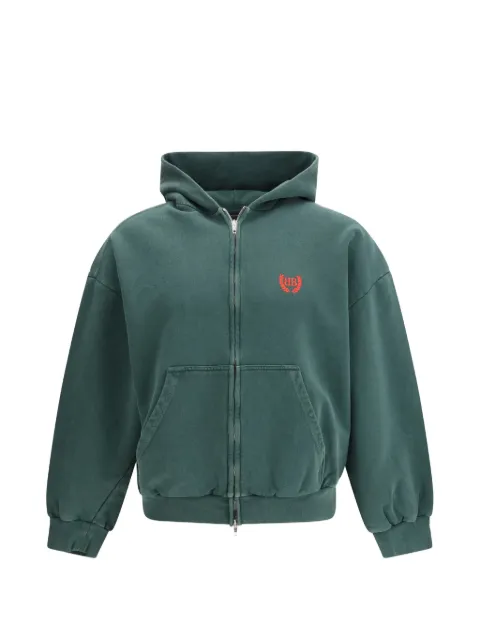 Balenciaga zip-up hooded sweater Green 803264TSVC6