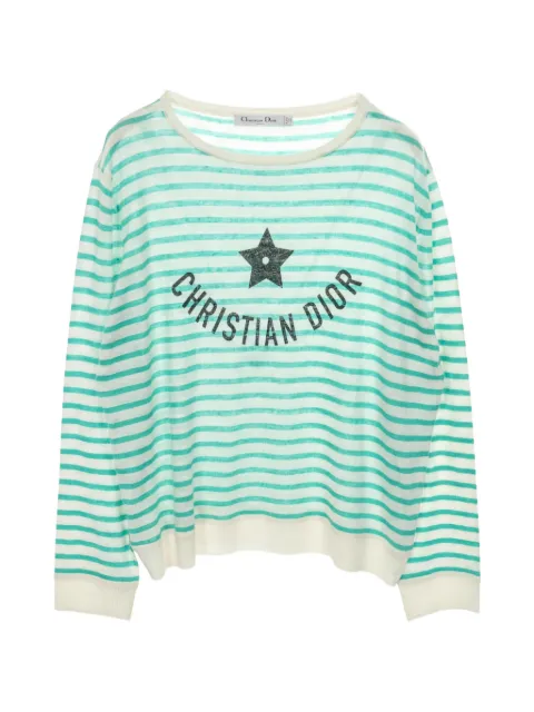 Christian Dior Pre-Owned Diorivera striped sweater White 1035019