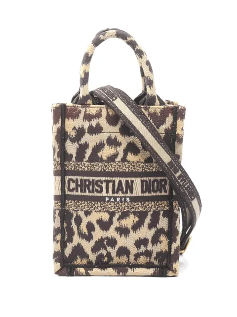 Christian Dior Pre-Owned 00s book tote leopard-print handbag Neutrals 1036023