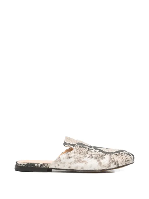 Officine Creative Blair snakeskin-effect flat mules Neutrals OCDBLAI010TANZ3