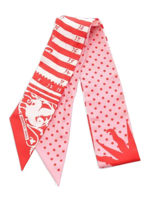 Hermès Pre-Owned 2000s Astrologie à Pois ribbon scarf Pink 1030730