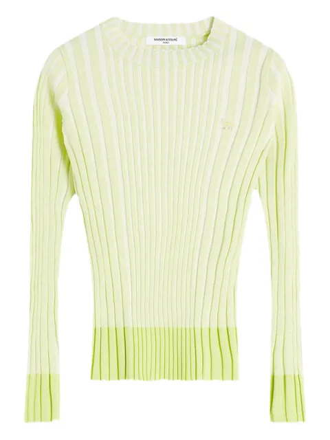 Maison Kitsuné striped logo knitwear Yellow OW00804KT11210150