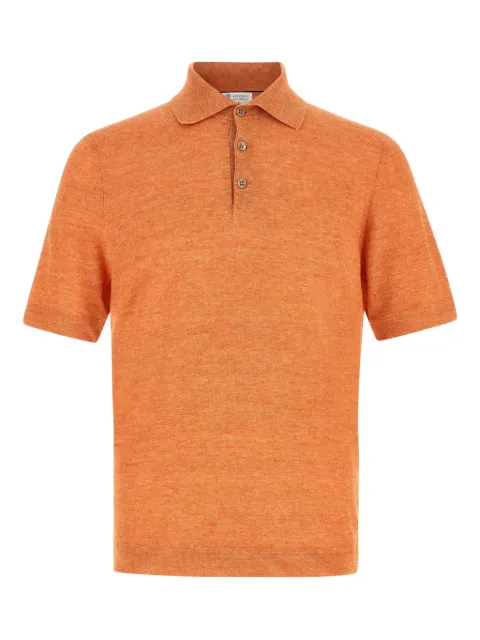 Brunello Cucinelli short-sleeve polo shirt Orange M2L00315C7859