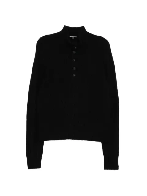 James Perse Lightweight 1/4 Button jumper Black MLTC3834