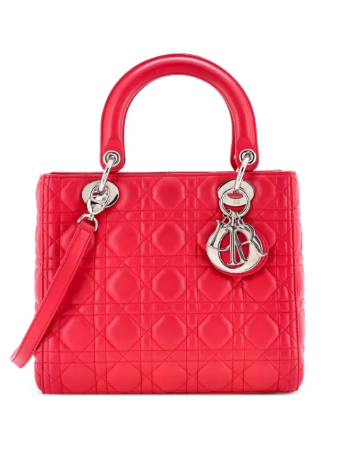 Christian Dior Pre-Owned Lady Dior Bag Cannage Quilt Lambskin Medium satchel Pink 1MIZE78VXKV1YLUQ