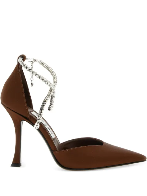Jimmy Choo Stevie crystal-anklet pumps Brown STEVIE100SAT